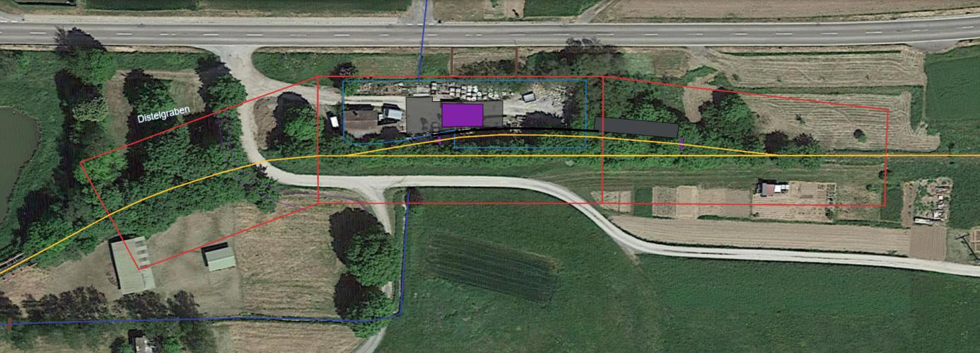 Heutiger Zustand mit Planungsskitze von Tassilo